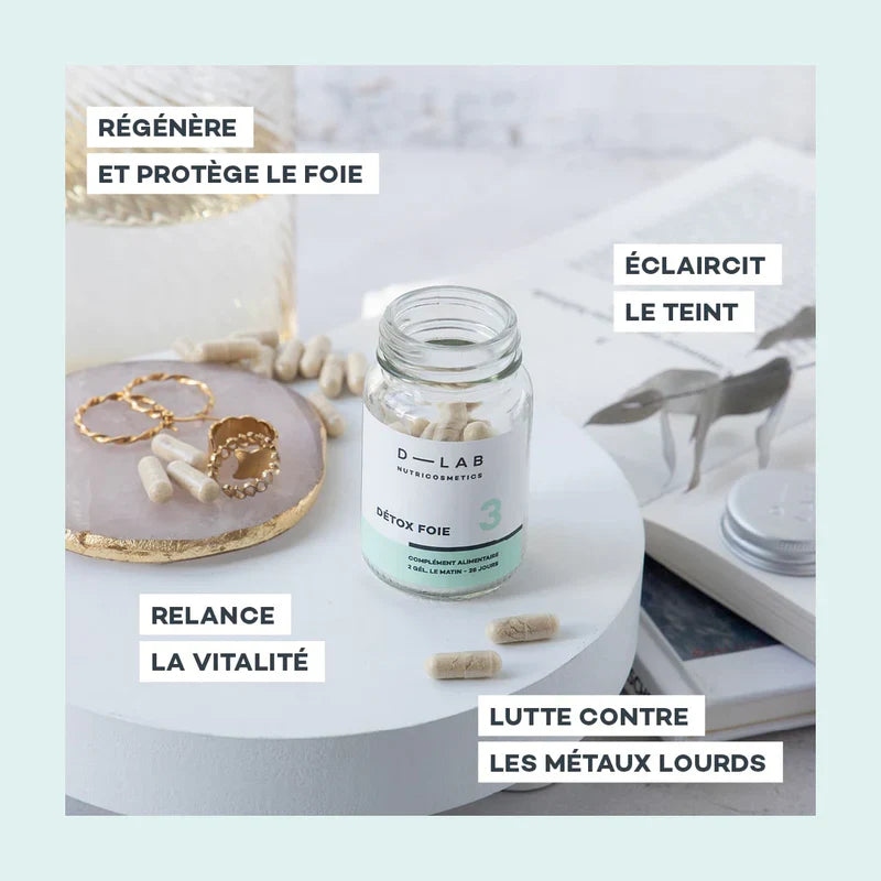 D-LAB Détox Foie 3 Mois – Capsules Détox Hépatique & Élimination