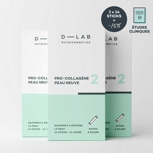 D-LAB Pro-Collagène Peau Neuve 14 Sticks – Anti-Âge, Hydratation & Fermeté Peau